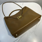 Large Luxury Soft Leather Tote Bag, Aesthetic Handbag With Gold Knot Buckle, Daily Fashion Designer Bag, Crossbody & Shoulder Style