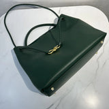 Large Luxury Soft Leather Tote Bag, Aesthetic Handbag With Gold Knot Buckle, Daily Fashion Designer Bag, Crossbody & Shoulder Style