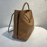 Large Luxury Soft Leather Tote Bag, Aesthetic Handbag With Gold Knot Buckle, Daily Fashion Designer Bag, Crossbody & Shoulder Style