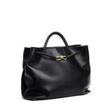 Large Luxury Soft Leather Tote Bag, Aesthetic Handbag With Gold Knot Buckle, Daily Fashion Designer Bag, Crossbody & Shoulder Style
