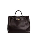 Large Luxury Soft Leather Tote Bag, Aesthetic Handbag With Gold Knot Buckle, Daily Fashion Designer Bag, Crossbody & Shoulder Style