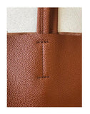 Large Soft Cowhide Leather Tote | Minimalist Oversized Shopper with Removable Inner Pouch