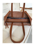 Large Soft Cowhide Leather Tote | Minimalist Oversized Shopper with Removable Inner Pouch