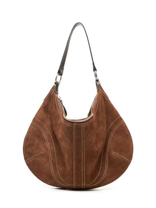 Large Suede Crossbody Purse, Black Suede Slouchy Bag & Crescent Hobo for Women