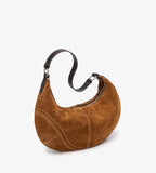 Large Suede Crossbody Purse, Black Suede Slouchy Bag & Crescent Hobo for Women
