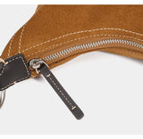 Large Suede Crossbody Purse, Black Suede Slouchy Bag & Crescent Hobo for Women