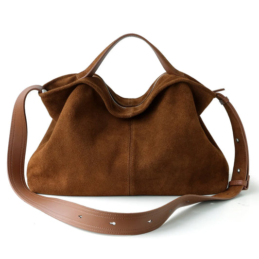 Large Suede Hobo Bag for Women | Slouchy Autumn/Winter Shoulder Bag & Crossbody