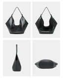 Large Woven Leather Tote Bag, Hobo Bag for Women – Soft Genuine Leather Shoulder Bag, Summer 2025 Fashion Handbag for Work, Travel & Daily Use