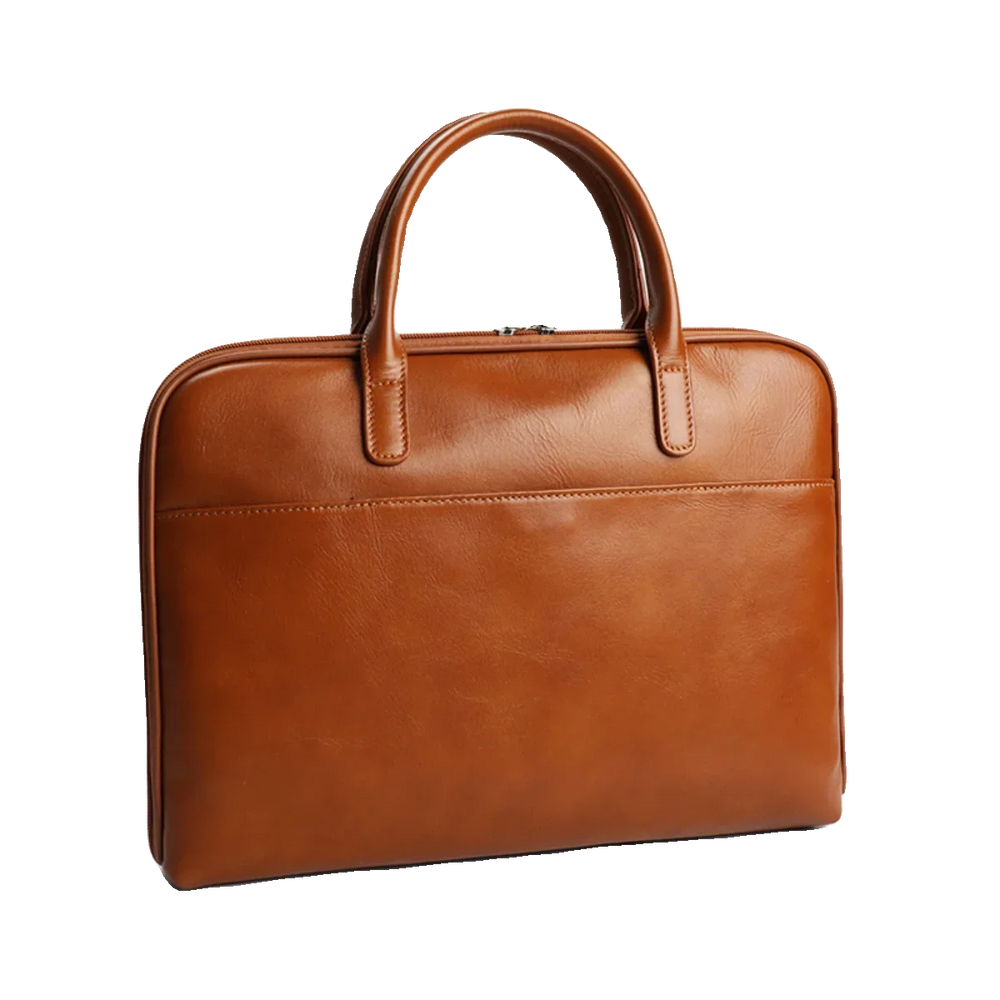 Leather briefcase women - Leather laptop bag women - 14 inch laptop bag - Office bag women - Slim leather briefcase - Convertible laptop bag