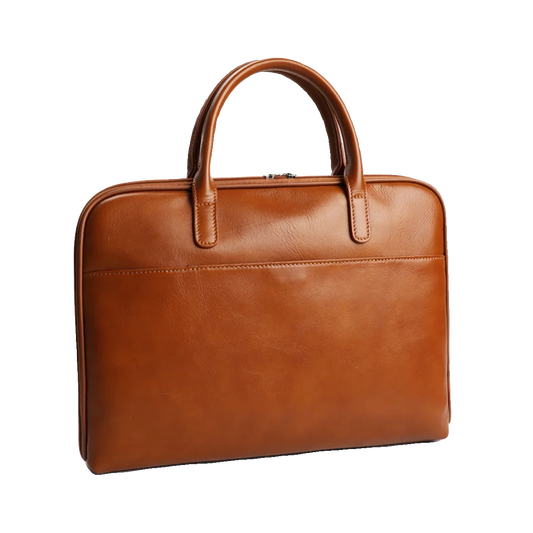 Leather briefcase women - Leather laptop bag women - 14 inch laptop bag - Office bag women - Slim leather briefcase - Convertible laptop bag
