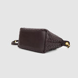 Luxurious Lambskin Leather Handwoven Shoulder Bag | Top Handle Designer Bag