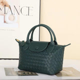 Luxurious Lambskin Leather Handwoven Shoulder Bag | Top Handle Designer Bag