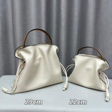 Luxurious Minimalist Soft Calfskin Bucket Bag | Shoulder Bag and Crossbody Bag for Women with Drawstring Closure