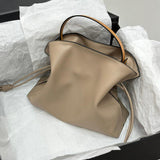 Luxurious Minimalist Soft Calfskin Bucket Bag | Shoulder Bag and Crossbody Bag for Women with Drawstring Closure