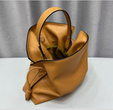 Luxurious Minimalist Soft Calfskin Bucket Bag | Shoulder Bag and Crossbody Bag for Women with Drawstring Closure