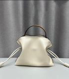 Luxurious Minimalist Soft Calfskin Bucket Bag | Shoulder Bag and Crossbody Bag for Women with Drawstring Closure