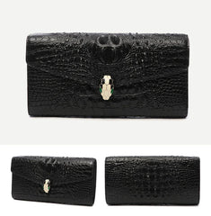 Luxury Cowhide Leather Crocodile-Embossed Clutch, Elegant Genuine Leather Evening Bag for Women Luxury Cowhide Leather Crocodile-Embossed Clutch, Elegant Genuine Leather Evening Bag for Women