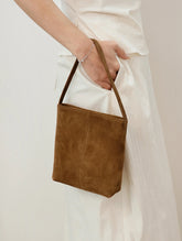 Luxury Suede Leather Shoulder Bucket Bag | Soft Sheepskin Suede Crossbody Purse