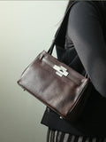 Luxury Black Leather Tote Bag, Handmade Togo and Lambskin Leather Shoulder Bag and Crossbody Square Bag