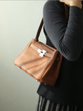 Luxury Black Leather Tote Bag, Handmade Togo and Lambskin Leather Shoulder Bag and Crossbody Square Bag