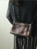 Luxury Black Leather Tote Bag, Handmade Togo and Lambskin Leather Shoulder Bag and Crossbody Square Bag
