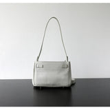 Luxury Black Leather Tote Bag, Handmade Togo and Lambskin Leather Shoulder Bag and Crossbody Square Bag