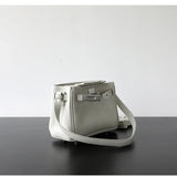 Luxury Black Leather Tote Bag, Handmade Togo and Lambskin Leather Shoulder Bag and Crossbody Square Bag