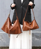Luxury Cowhide Leather Hobo Bag | Soft Leather Shoulder & Crossbody Purse