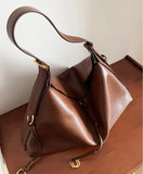 Luxury Cowhide Leather Hobo Bag | Soft Leather Shoulder & Crossbody Purse