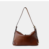 Luxury Cowhide Leather Hobo Bag | Soft Leather Shoulder & Crossbody Purse