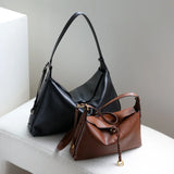 Luxury Cowhide Leather Hobo Bag | Soft Leather Shoulder & Crossbody Purse