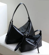 Luxury Cowhide Leather Hobo Bag | Soft Leather Shoulder & Crossbody Purse