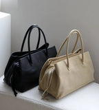 Luxury Cowhide Leather Tote Bag | Handcrafted Large Shoulder Work Satchel