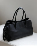 Luxury Cowhide Leather Tote Bag | Handcrafted Large Shoulder Work Satchel