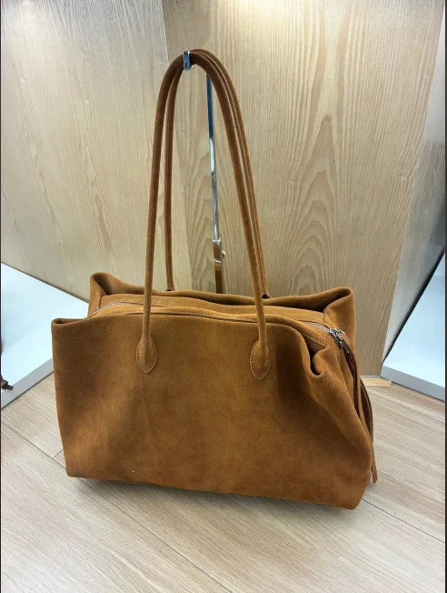 Luxury Cowhide Leather Tote Bag for Women — Handcrafted Large Shoulder Work Satchel with Laptop Compartment | Office, Travel & Everyday Carry