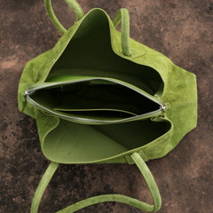 Luxury Green Suede Leather Tote Bag, Large Unique Fashion Shoulder Purse for Women Luxury Green Suede Leather Tote Bag, Large Unique Fashion Shoulder Purse for Women
