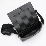 Luxury Handmade Lambskin Woven Crossbody Bag, Soft Leather Shoulder Purse