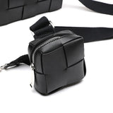 Luxury Handmade Lambskin Woven Crossbody Bag, Soft Leather Shoulder Purse