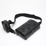 Luxury Handmade Lambskin Woven Crossbody Bag, Soft Leather Shoulder Purse