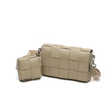 Luxury Handmade Lambskin Woven Crossbody Bag, Soft Leather Shoulder Purse