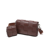Luxury Handmade Lambskin Woven Crossbody Bag, Soft Leather Shoulder Purse