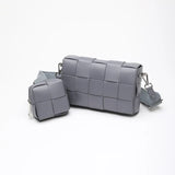 Luxury Handmade Lambskin Woven Crossbody Bag, Soft Leather Shoulder Purse