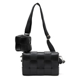 Luxury Handmade Lambskin Woven Crossbody Bag, Soft Leather Shoulder Purse