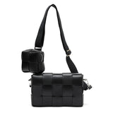 Luxury Handmade Lambskin Woven Crossbody Bag, Soft Leather Shoulder Purse
