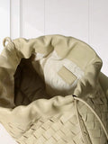 Luxury Handwoven Lambskin Crossbody Bag, Soft Leather Hobo Bag, Designer Craftsmanship Woven Flap Tote for Women