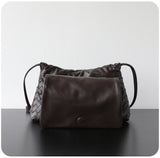 Luxury Handwoven Lambskin Crossbody Bag, Soft Leather Hobo Bag, Designer Craftsmanship Woven Flap Tote for Women