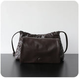 Luxury Handwoven Lambskin Crossbody Bag, Soft Leather Hobo Bag, Designer Craftsmanship Woven Flap Tote for Women