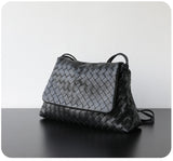 Luxury Handwoven Lambskin Crossbody Bag, Soft Leather Hobo Bag, Designer Craftsmanship Woven Flap Tote for Women
