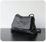 Luxury Handwoven Lambskin Crossbody Bag, Soft Leather Hobo Bag, Designer Craftsmanship Woven Flap Tote for Women