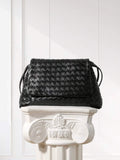 Luxury Handwoven Lambskin Crossbody Bag, Soft Leather Hobo Bag, Designer Craftsmanship Woven Flap Tote for Women